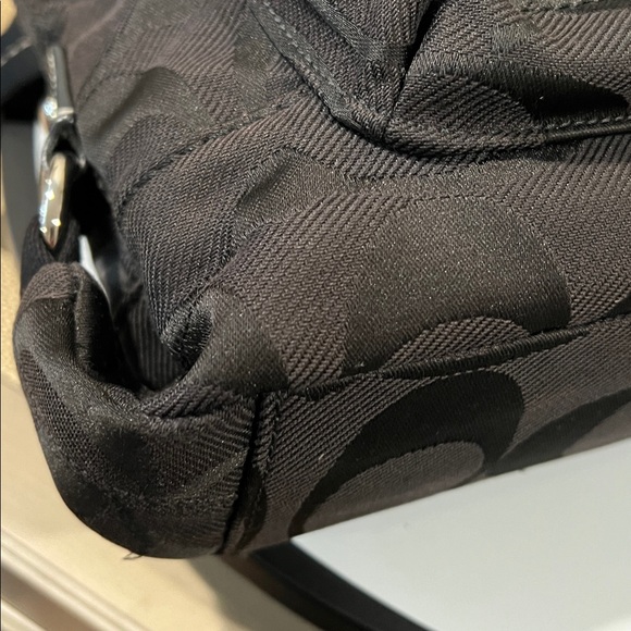 Coach Kyra Signature Flap Dark Brown Crossbody Shoulder Bag with Flower Charm - Picture 11 of 17